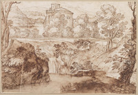 K VI 023
          <br/>
          Rivierlandschap met waterval en zwemmer
          <br/>
          <em>Grimaldi, Giovanni Francesco (1606-1680)</em>